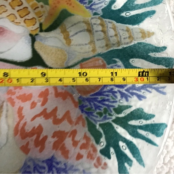 (Host Pick) Rare Peggy Karr RARE Seashells Art Glass 13”Round Serving Bowl - Picture 4 of 6